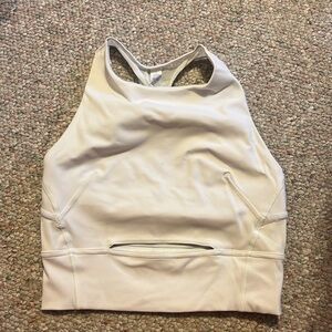 white lulu tank top (cut out in the stomach area)